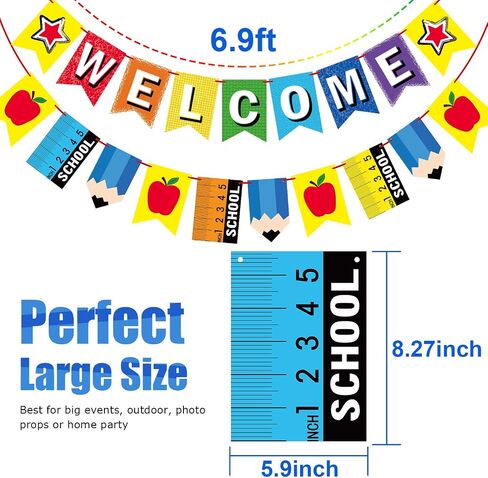 Welcome Banner for Party Supplies First Day of School Banner School Theme Party Decorations for Students and Teachers in Saudi Arabia