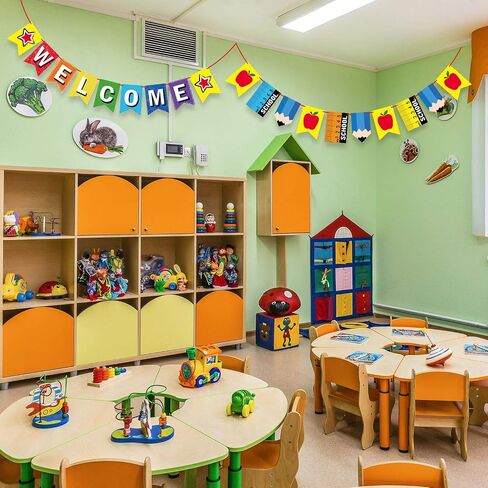 Welcome Banner for Party Supplies First Day of School Banner School Theme Party Decorations for Students and Teachers in Saudi Arabia