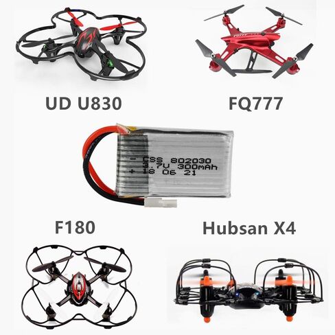 بطارية LI-PO 3.7 فولت 300 مللي أمبير في الساعة لجهاز التحكم عن بعد بمقياس 1/18 Shark UDI U816 U830 F180 E55 FQ777 FQ17W RC بدون طيار لطائرة Syma X11 X11C 4 حزم مع شاحن بطارية ذكي 5 في 1 in Kuwait