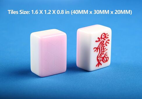 مجموعة ألعاب YINIUREN American Mahjong مقاس كبير 1.6 بوصة 166 قطعة من البلاط الأمريكي Mahjong مجموعة ميلامين Mah-Jongg (وردي، 1.6 × 1.2 × 0.8 بوصة) in Kuwait