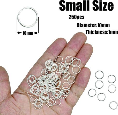 250 قطعة خواتم القفز لصنع المجوهرات 10 مم مطلية بالفضة خواتم قفز مفتوحة لمستلزمات صناعة الحرف اليدوية اليدوية اليدوية اليدوية اليدوية in Kuwait