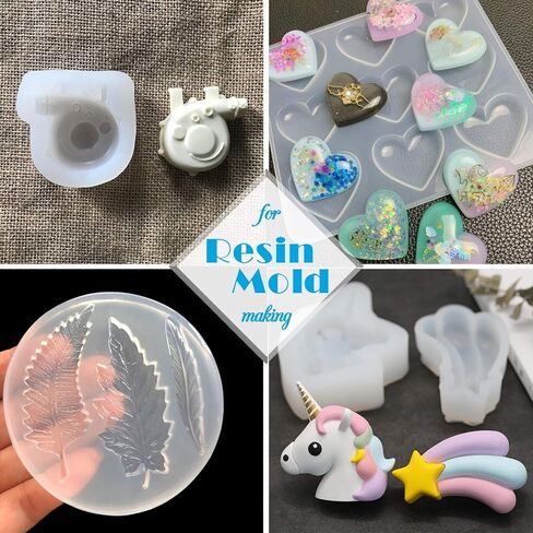 مجموعة صنع قوالب السيليكون - 0.5 جالون / 4.5 رطل من مطاط السيليكون السائل الشفاف مع صبغة السيليكون، قوالب التشكيل مع التعليمات - نسبة 1: 1 15 أمبير لصنع قالب السيليكون لقوالب الراتنج والصب in Kuwait