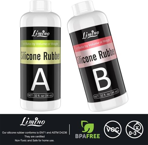 مجموعة صنع قوالب السيليكون - 0.5 جالون / 4.5 رطل من مطاط السيليكون السائل الشفاف مع صبغة السيليكون، قوالب التشكيل مع التعليمات - نسبة 1: 1 15 أمبير لصنع قالب السيليكون لقوالب الراتنج والصب in Kuwait