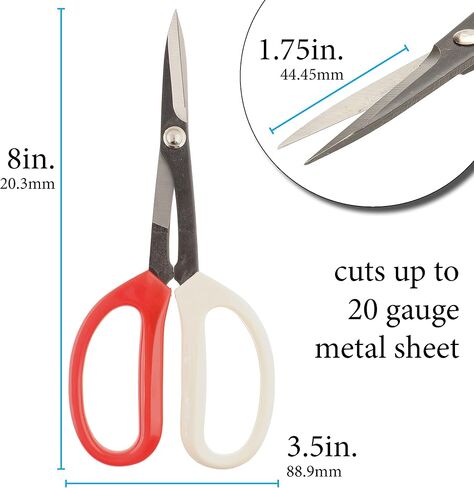 The Beadsmith Plate Shears – Metal Elements – Heavy Duty Scissors – Made of Carbon Steel – 8 Inches/20.3mm Long, 1.75in/44.45mm Cutting Blades – Cuts Up to 20 Gauge Metal Sheet Stock in Saudi Arabia