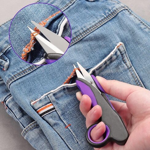 مجموعة مقصات قماشية احترافية من أسديرن، مقص خياطة مطلي بالتيتانيوم، مقص خياطة بشفرة حادة للغاية، مقبض مطاطي مريح، رائع للحرف اليدوية، الخياطة والاستخدام اليومي، 23.8 سم/ 12.7 سم، مجموعة من قطعتين in Kuwait