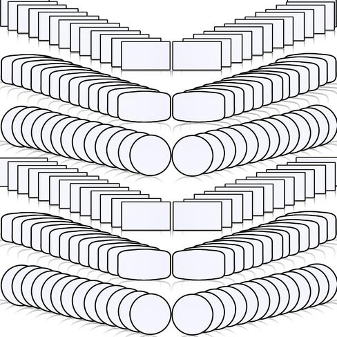120 Pieces Sublimation Iron-on Patches Fabric Hat Patches 3 Shapes Blank Patches Round Rectangle Sublimation Patches Blank Repair Patches for DIY Crafts Clothing Repair, 3 Shape(Black) in Kuwait