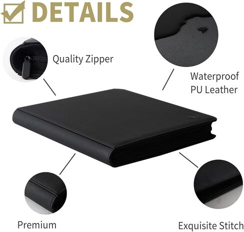 حافظة Cenxaki Toploader Binder، 9 جيوب تحمل 288 حافظة صلبة لتخزين البطاقات، أكمام بطاقات صلبة أكبر مقاس 3.3 بوصة × 4.3 بوصة لبطاقات Pokemon TCG ساحرة 25 حافظة بطاقات صلبة من PVC in Kuwait