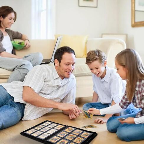 حافظة Cenxaki Toploader Binder، 9 جيوب تحمل 288 حافظة صلبة لتخزين البطاقات، أكمام بطاقات صلبة أكبر مقاس 3.3 بوصة × 4.3 بوصة لبطاقات Pokemon TCG ساحرة 25 حافظة بطاقات صلبة من PVC in Kuwait