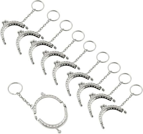 Moicstiy 10 PCS Kiss Clasp Lock Bronze Arch Purse Frame Metal Coin Frame Clasp with Key Ring for DIY Craft Bag Sewing in Kuwait