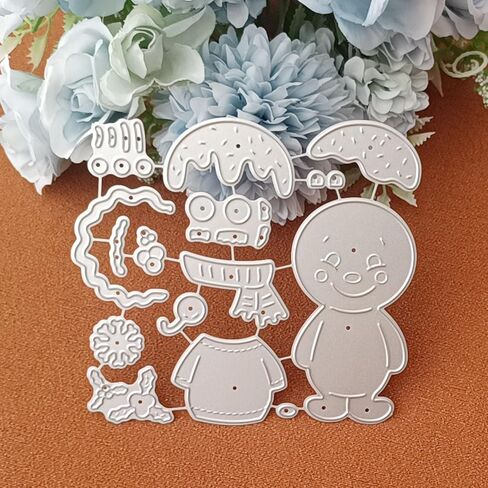 قوالب قطع معدنية بتصميم رجل الزنجبيل بـ4 انماط من كيو تولز، لوازم صنع البطاقات، قوالب قطع معدنية للكريسماس لسجل القصاصات والاستنسل والورق النقش وسجل القصاصات وتزيين بطاقات المعايدة بنفسك in Kuwait