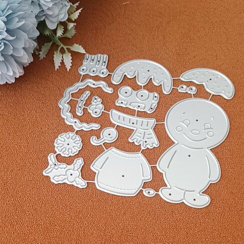 قوالب قطع معدنية بتصميم رجل الزنجبيل بـ4 انماط من كيو تولز، لوازم صنع البطاقات، قوالب قطع معدنية للكريسماس لسجل القصاصات والاستنسل والورق النقش وسجل القصاصات وتزيين بطاقات المعايدة بنفسك in Kuwait