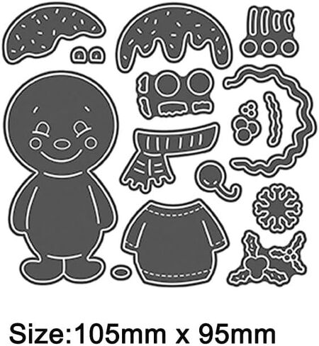 قوالب قطع معدنية بتصميم رجل الزنجبيل بـ4 انماط من كيو تولز، لوازم صنع البطاقات، قوالب قطع معدنية للكريسماس لسجل القصاصات والاستنسل والورق النقش وسجل القصاصات وتزيين بطاقات المعايدة بنفسك in Kuwait