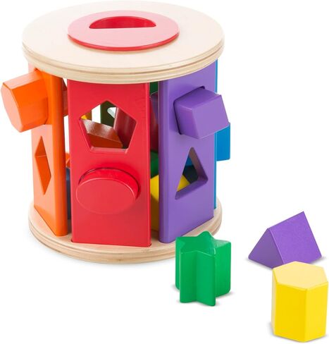 Melissa & Doug Match and Roll Shape Sorter - Classic Wooden Toy in Saudi Arabia