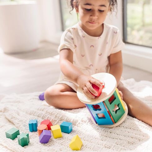 Melissa & Doug Match and Roll Shape Sorter - Classic Wooden Toy in Saudi Arabia