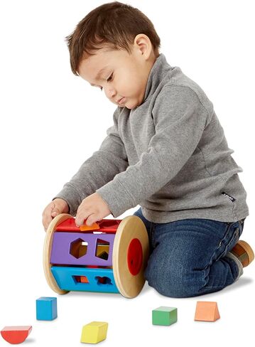 Melissa & Doug Match and Roll Shape Sorter - Classic Wooden Toy in Saudi Arabia