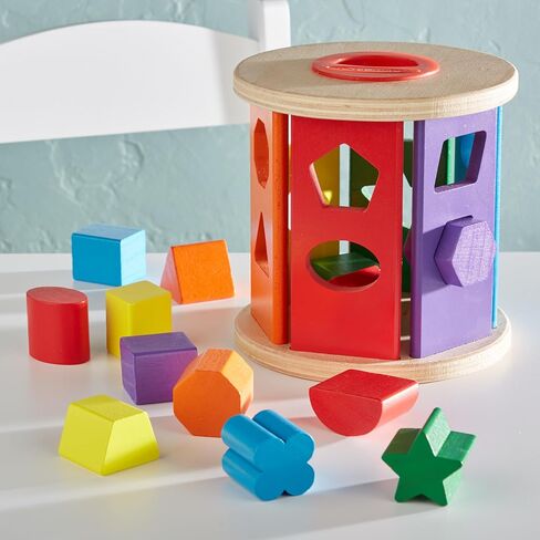 Melissa & Doug Match and Roll Shape Sorter - Classic Wooden Toy in Saudi Arabia