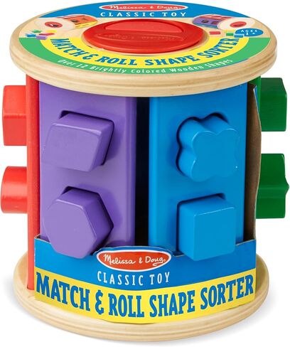 Melissa & Doug Match and Roll Shape Sorter - Classic Wooden Toy in Saudi Arabia