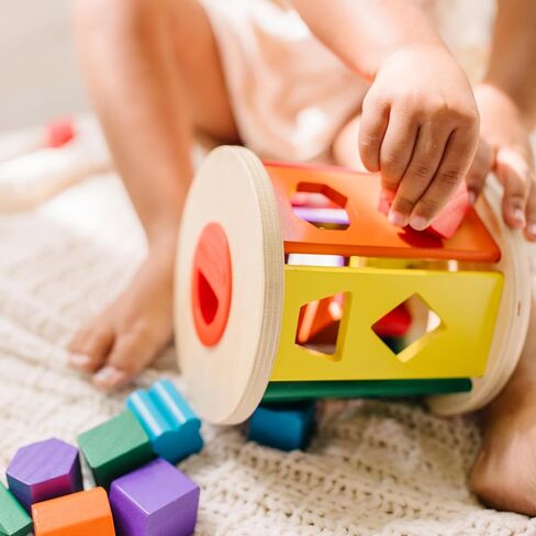 Melissa & Doug Match and Roll Shape Sorter - Classic Wooden Toy in Saudi Arabia