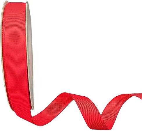 Abbaoww 1 بوصة 50 ياردة الصلبة الأحمر Grosgrain الشريط مخطط الشريط لديكور الزفاف هدية التفاف DIY المشاريع in Kuwait