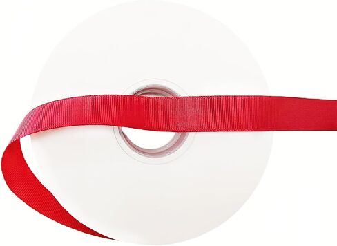 Abbaoww 1 بوصة 50 ياردة الصلبة الأحمر Grosgrain الشريط مخطط الشريط لديكور الزفاف هدية التفاف DIY المشاريع in Kuwait