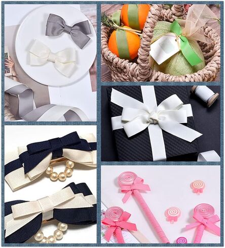 Abbaoww 1 بوصة 50 ياردة الصلبة الأحمر Grosgrain الشريط مخطط الشريط لديكور الزفاف هدية التفاف DIY المشاريع in Kuwait