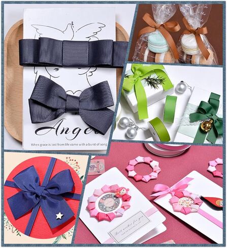 Abbaoww 1 بوصة 50 ياردة الصلبة الأحمر Grosgrain الشريط مخطط الشريط لديكور الزفاف هدية التفاف DIY المشاريع in Kuwait