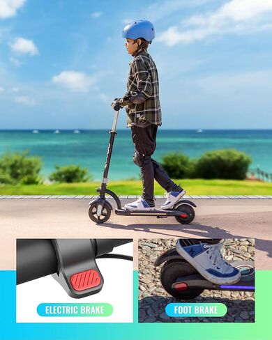 سكوتر كهربائي للأطفال Gyroor H40 مع محرك 180 واط وشاشة LED مرئية، 10 ميل في الساعة، أضواء ملونة، سرعة وارتفاع قابلان للتعديل، سكوتر كهربائي للأطفال الذين تتراوح أعمارهم بين 8-12 هدية مثالية in Kuwait