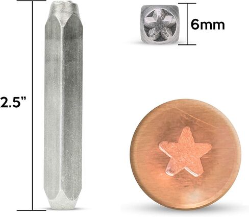 Bastex Star Shape Metal Stamp Tool for Customizing Jewelry, Clay Art, Leathers and Other DIY Projects. Outline Design, Made of Hard Steel, 6mm Head in Saudi Arabia