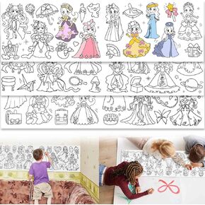2PCS Children's Drawing Roll, Coloring Paper Roll for Kids Gift, 120 * 11.8 Inches DIY Painting Drawing Paper Roll, Sticky Drawing Paper Roll, Early Educational Toys for Kids (Animal World)