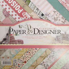 وسادة ورقية من levylisa مقاس 8 × 8 وسادة ورقية مصممة على شكل أزهار ورق قصاصات ورق حرفي مزخرف (40 ورقة) (006) in Kuwait