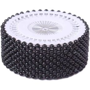 Round Pearl Head Sewing Pins Straight Pins Head pins,1.5 inch - 480 Pcs (Black)