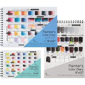 HG Art Concepts Painters Color Diary - 9x12" Spiral-Bound Acid-Free Color Swatch Book - Oil/Acrylic & Watercolor/Multimedia Bundle in Saudi Arabia