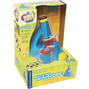 Kids First Big & Fun Microscope Science Experiment Kit | Easy-to-Use Kids Microscope | Ages 4-6 | STEM Experiment Guide and Full-Color User Manual | 72 Images | Extra-wide Eyepiec with Light-up Stage