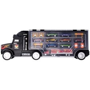 Big Daddy Super Mega Extra Large Tractor Car Collection Case Carrier Transport لعبة شاحنة للأطفال تتضمن 8 سيارات، 1 مقطورة جرار صغيرة و 6 المزيد من الملحقات in Kuwait