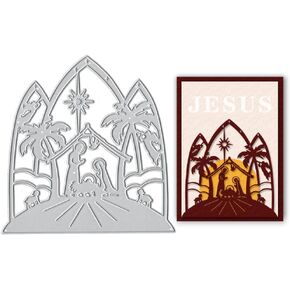 Hying Easter Religion Cutting Dies for Card Making, Jesus Nativity Die Cuts Easter Prayer Frame Dies Sets Stencils Embossing Template for DIY Scrapbooking Craft in Kuwait