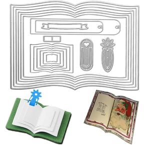 Book Cutting Dies,Bookmarks Tags Banner Die Cuts Metal Embossing Stencils Template Mould for Card Scrapbooking and DIY Craft Album Paper Card Decor
