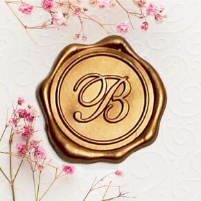 ملصقات ختم الشمع اللاصقة 25 قطعة مصنوعة مسبقًا من الأحرف الأولى من الشمع الذهبي الختم الحقيقي (الأولي T) in Kuwait