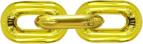 32 Pcs 16 inch Foil Chain Balloons, Jumbo Chain Balloons for 80s 90s Party Decorations Giant Balloon Chain Balloons Gold in Kuwait