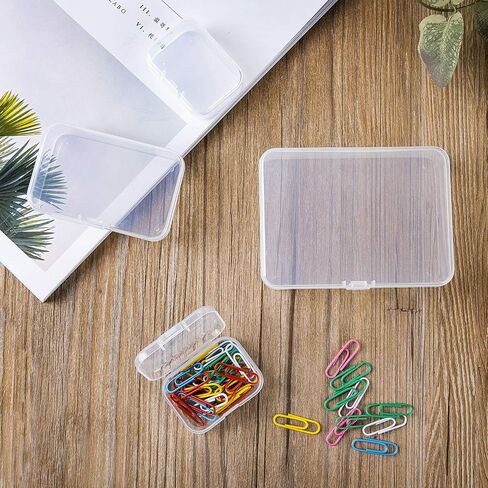 LJY 36 Pieces Mixed Sizes Rectangular Empty Mini Plastic Storage Containers with Lids for Small Items and Other Craft Projects (Clear) in Saudi Arabia