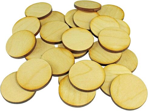 مجموعة قاعدة مصغرة من LITKO | ألعاب تمثيل الأدوار | خشب رقائقي مقطوع بالليزر 3 مم | خشب البتولا البلطيقي الرقائقي 3 مم | 25 عبوة | دائري (30 ملم) in Saudi Arabia