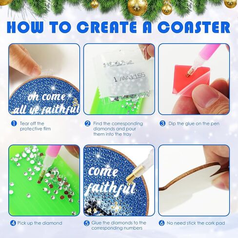 YLOLUL 10 Pcs Skull Shaped Diamond Painting Coasters Kits DIY Skull Diamond Painting Coasters with Holder Skull Diamond Painting Coasters for Beginners Adults and Kids Art Craft Supplies Gift in Kuwait