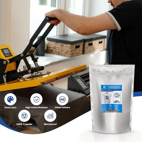 مسحوق Kenteer DTF للتسامي، 500 جرام/17.6 أونصة لاصقة تذوب ساخنة للنقل الرقمي لجميع طابعات DTF، مسحوق نقل DTF لأفلام نقل DTF وجميع الأقمشة in Kuwait