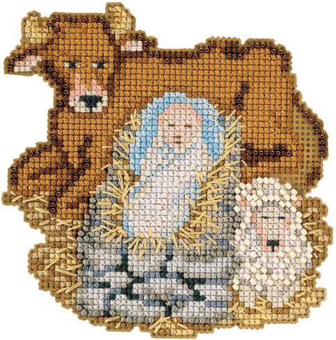 Baby Jesus Beaded Counted Cross Stitch Ornament Kit Mill Hill 2012 Nativity Trilogy MH192301 in Saudi Arabia