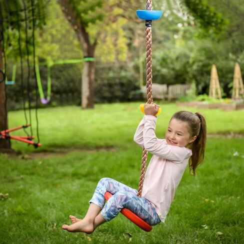 مجموعة أرجوحة دائرية على شكل شجرة بوزن 700 رطل، منسوجات مقاس 40 بوصة - إطار مقاوم للماء يتضمن دوارًا وشريطين للتعليق على شكل شجرة in Kuwait