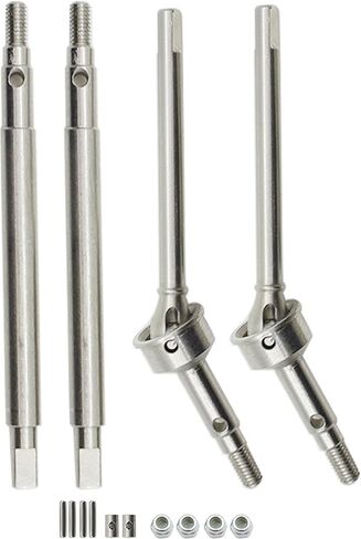 عمود محرك سي في دي من الستانلس ستيل + 2 ملم من رافلوت، عمود محرك سي في دي امامي وخلفي لمحاور TRX4M 1/18 in Kuwait