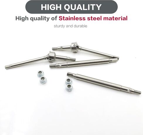 عمود محرك سي في دي من الستانلس ستيل + 2 ملم من رافلوت، عمود محرك سي في دي امامي وخلفي لمحاور TRX4M 1/18 in Kuwait