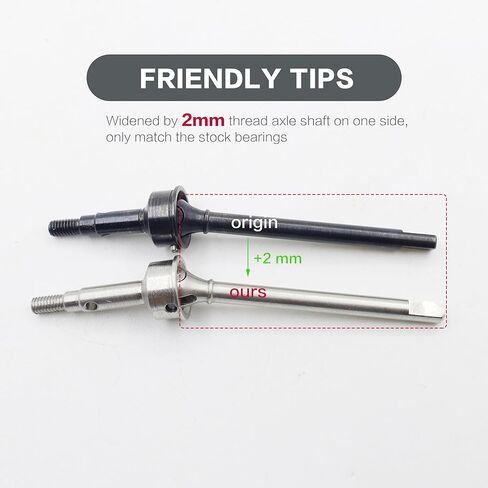 عمود محرك سي في دي من الستانلس ستيل + 2 ملم من رافلوت، عمود محرك سي في دي امامي وخلفي لمحاور TRX4M 1/18 in Kuwait