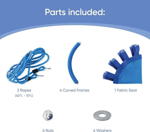 Hearthsong 24-Inch ColorBurst Round Tree Swing with Mesh Mat and Foam-Padded Metal Frame, Blue in Kuwait