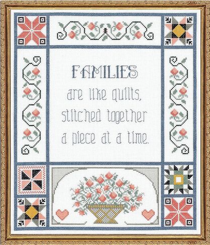 Janlynn 21-1743 Families are Like Quilts Counted Cross Stitch Kit, 13 by 15-Inch, Multi-Colored in Saudi Arabia