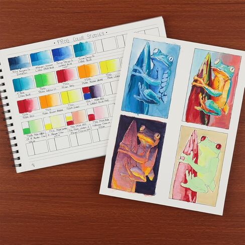 HG Art Concepts Painters Color Diary - 9x12" Spiral-Bound Acid-Free Color Swatch Book - Oil/Acrylic & Watercolor/Multimedia Bundle in Saudi Arabia